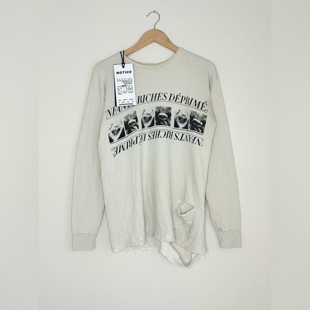 BRAND NEW ERD BRACES MANCHE LONG SLEEVE T-SHIRT WITH LOGO